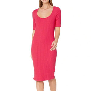 Sanctuary Scoop Neck Midi Pullover Ribbed Dress Size Large NWT